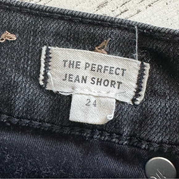 MADEWELL The Perfect Jean Short High Rise Black Distressed Denim Boho 24 - Picture 5 of 6